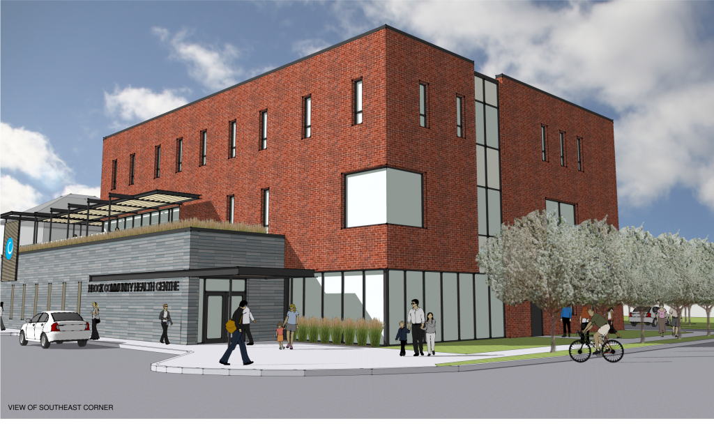 A rendering of the new Brock CHC building